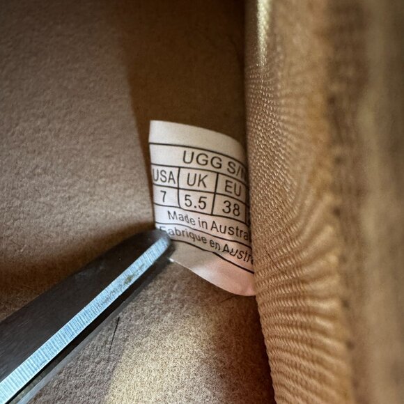 UGG Suede Slingback Slip-On Adjustable Strap Clogs Size 7 Beige Goldenstar Sand - Picture 6 of 8